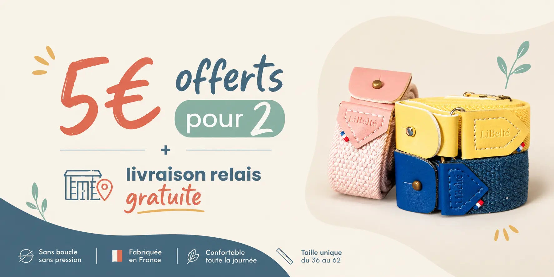 banniere promotion ceinture sans boucle libelte