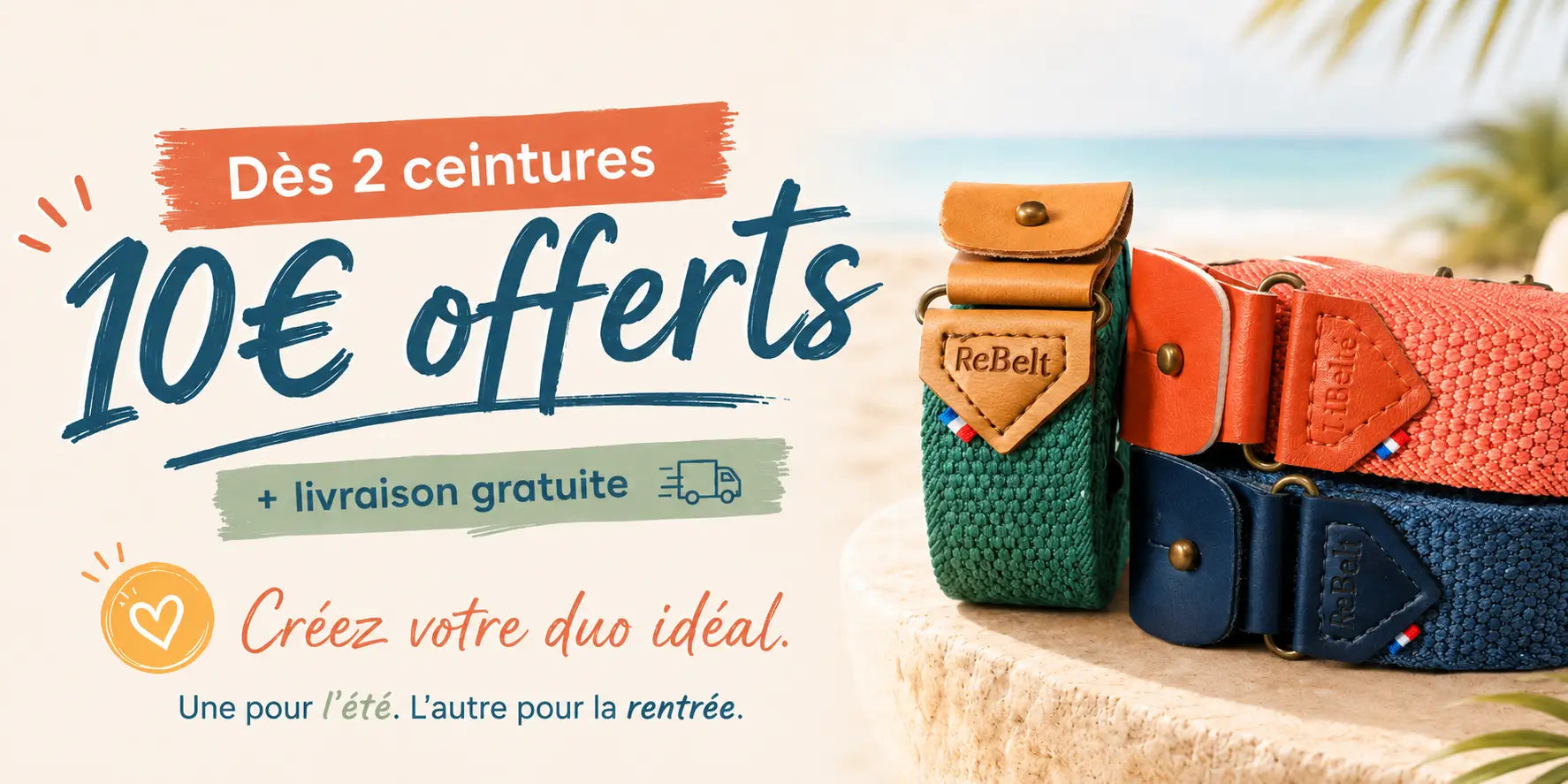 banniere promotion soldes ceinture sans boucle libelte