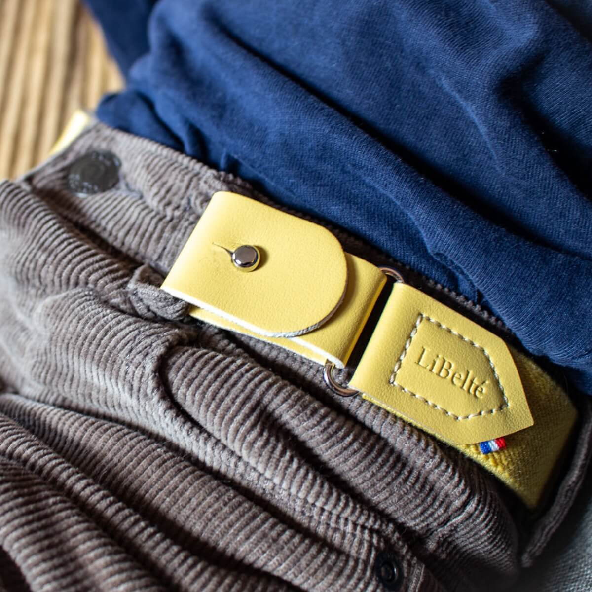 ceinture enfant sans boucle libelte couleur jaune