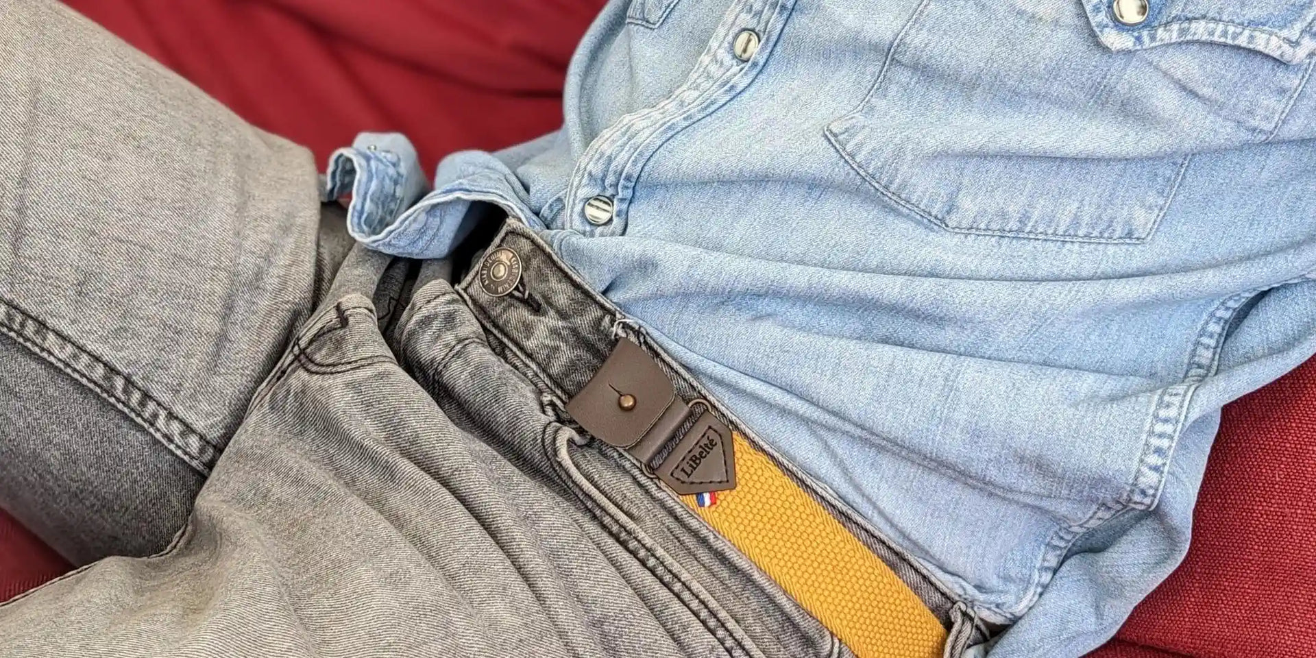 ceinture sans boucle homme libelte couleur jaune