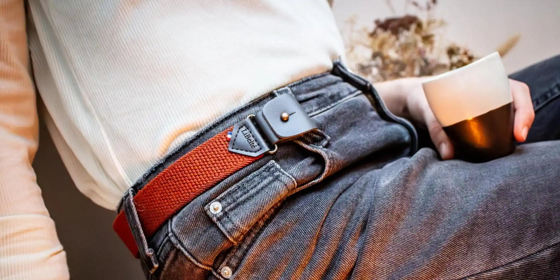 ceinture sans boucle libelte marron
