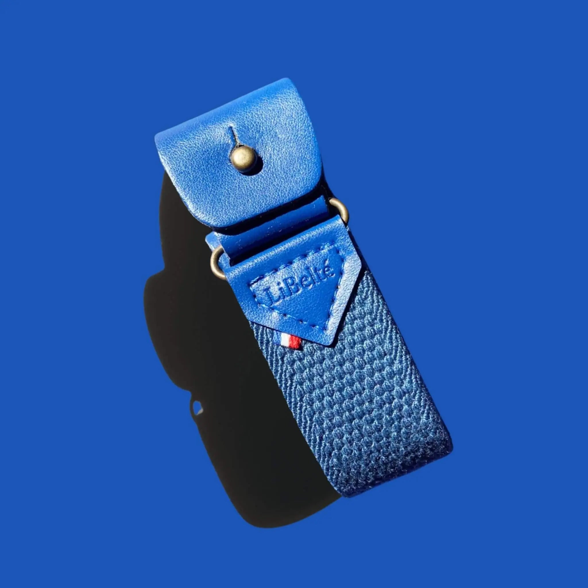 ceinture sans boucle elastique libelte bleu roi