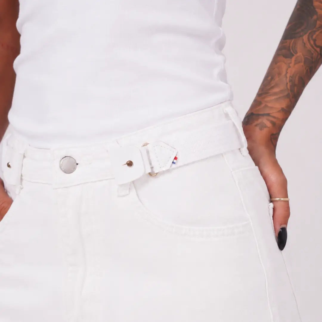 ceinture sans boucle elastique liibelte blanche