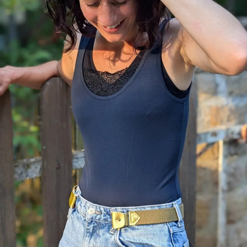 ceinture sans boucle elastique libelte couleur doree