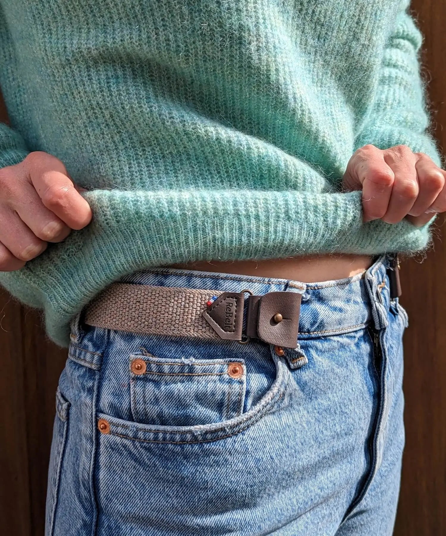 ceinture sans boucle elastique libelte modele beige