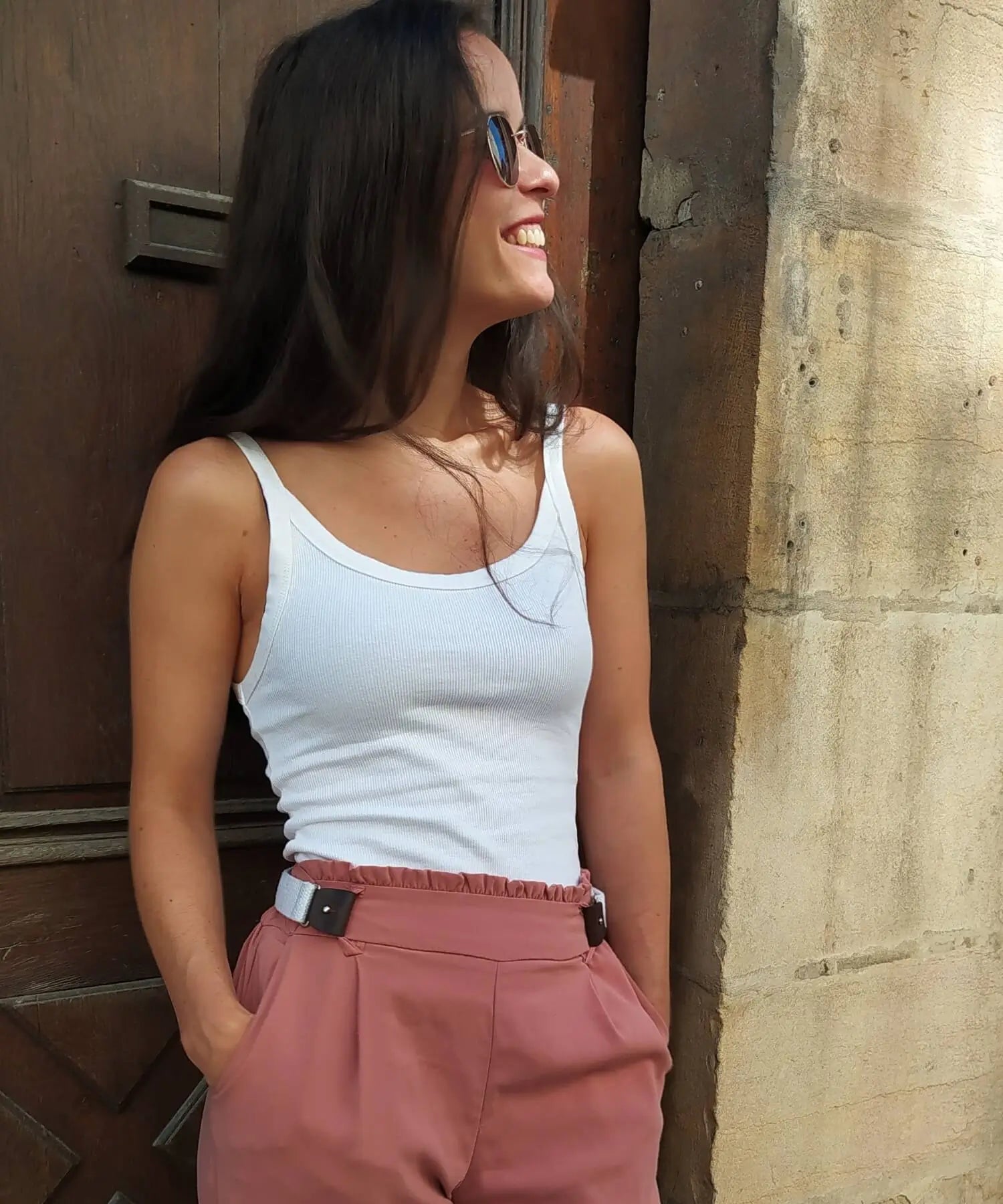 ceinture sans boucle elastique reglable blanche