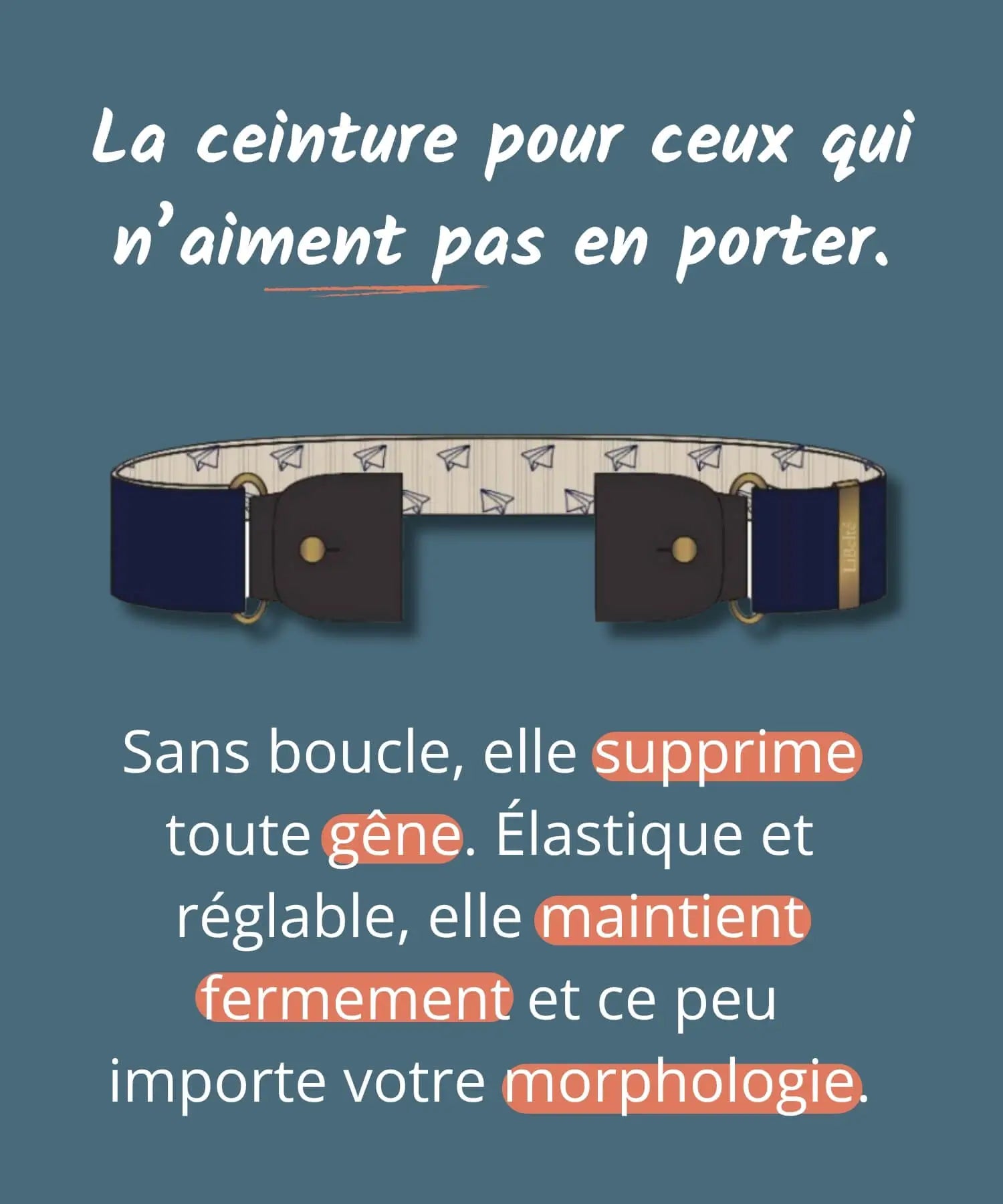 ceinture sans boucle elastique reglable infographie