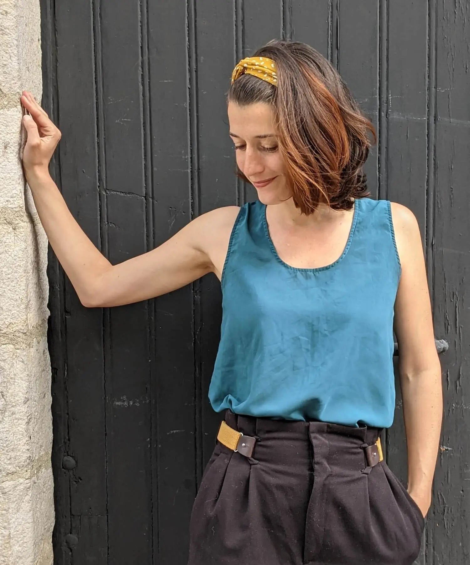 ceinture sans boucle libelte jaune pour femme