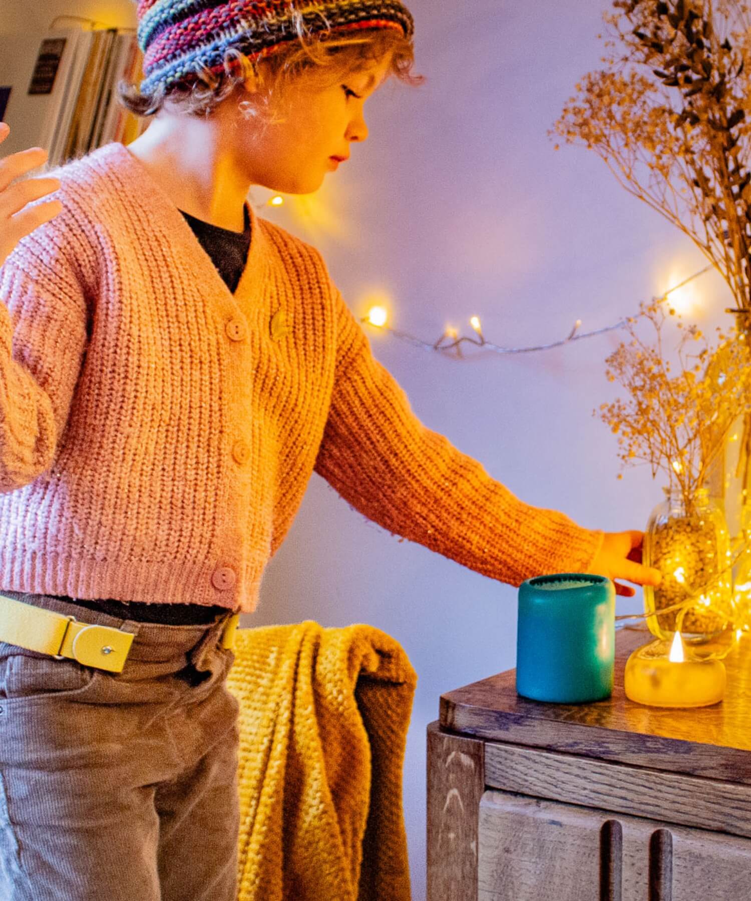 ceinture enfant libelte jaune tenue velour