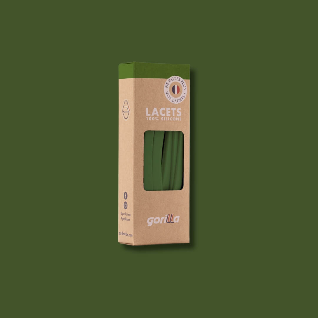 lacets elastiques sans noeud vert olive packshot