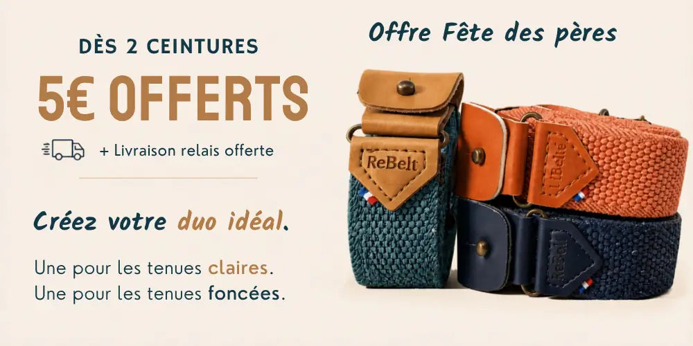 promotion ceinture sans boucle libelte fete des pères