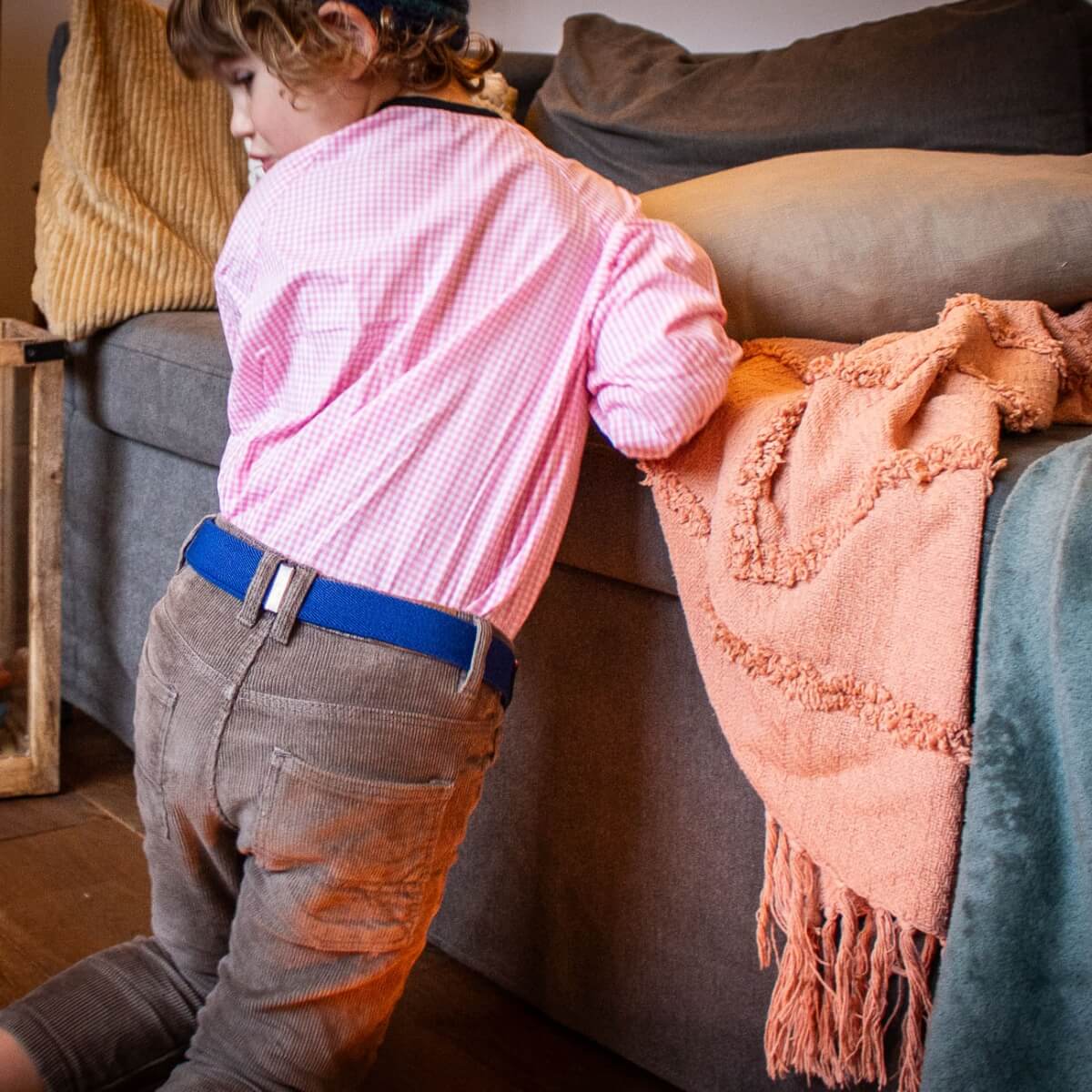 ceinture enfant libelte bleu vue de dos