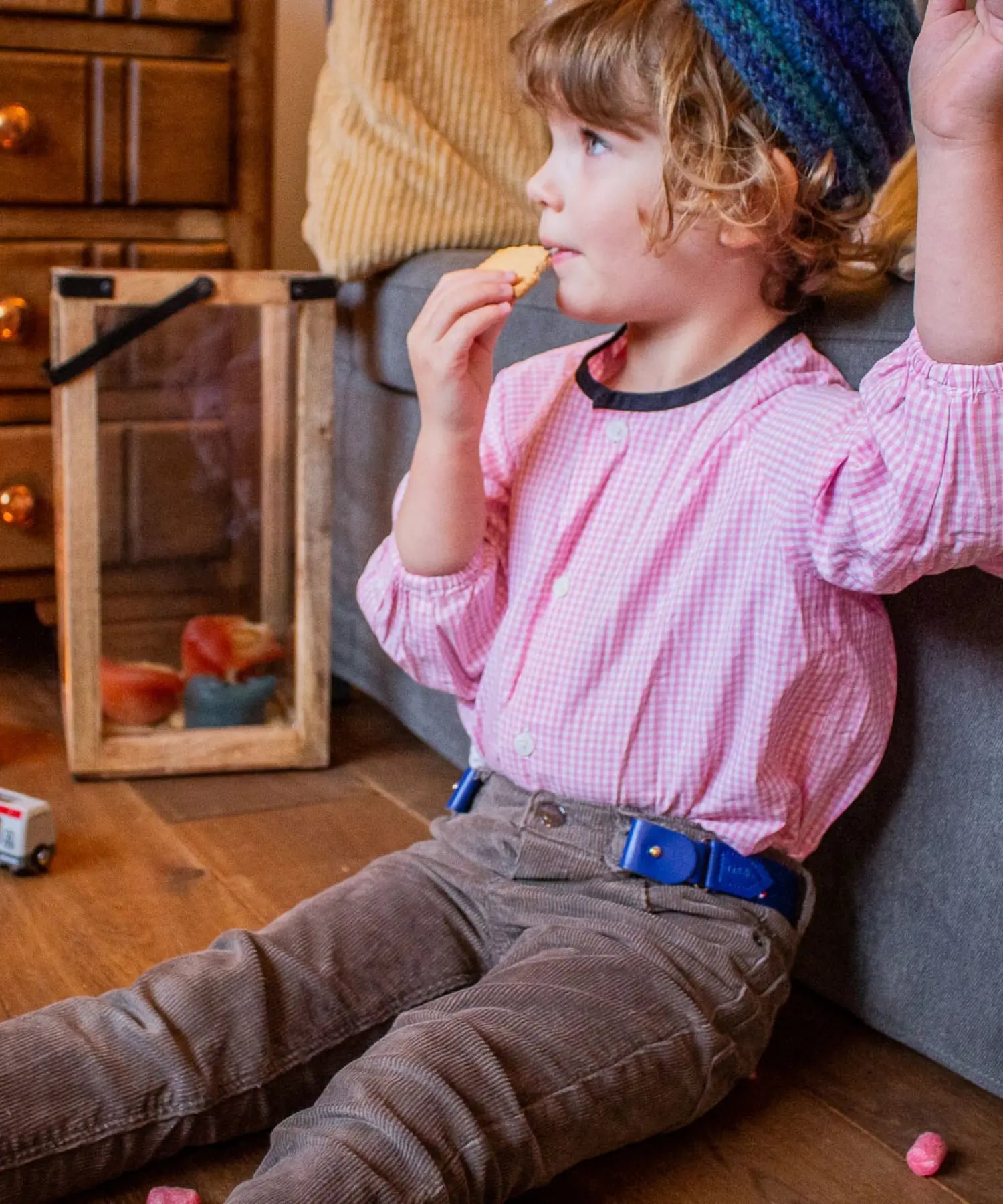 ceinture enfant elastique reglable bleu