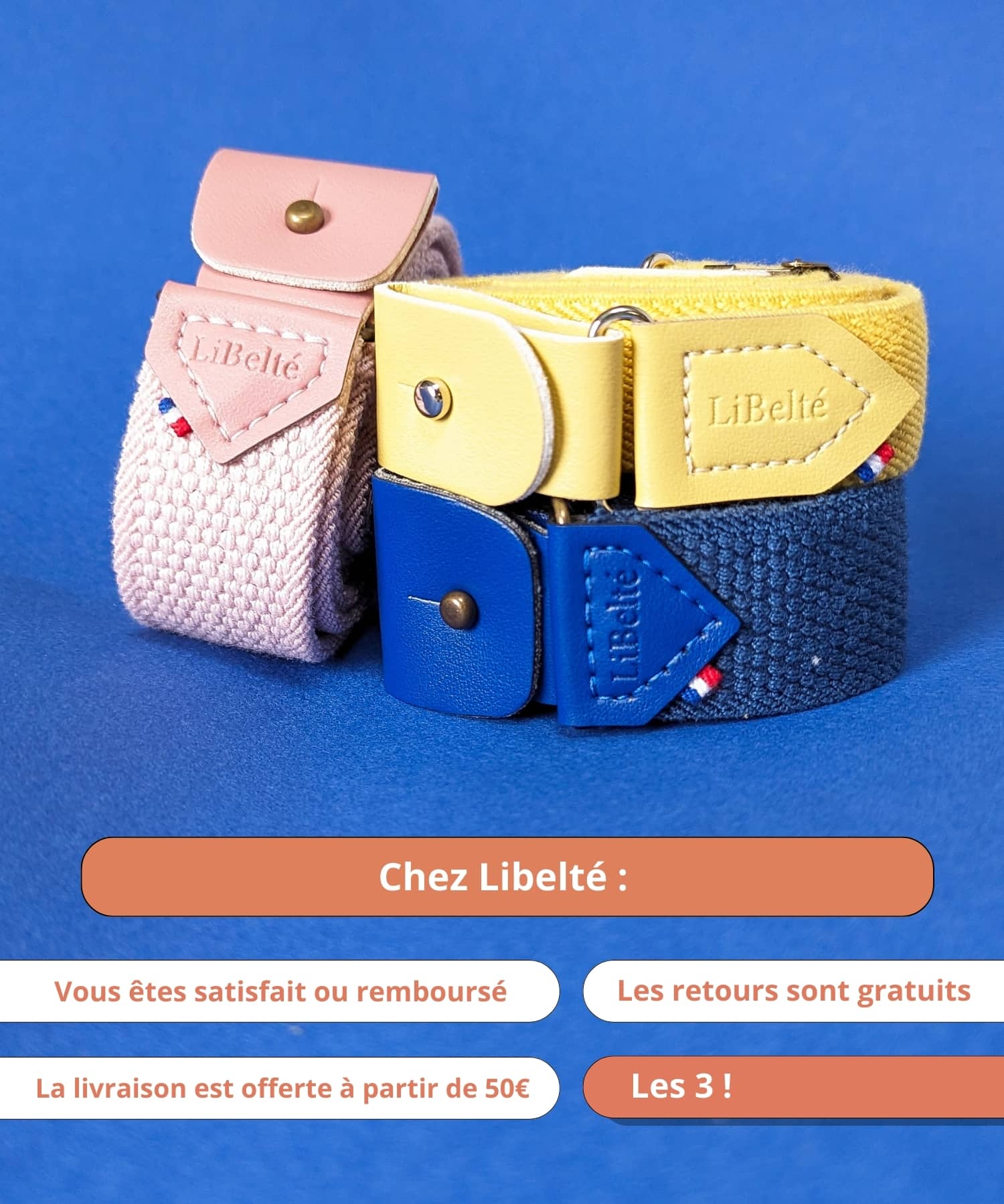 ceinture sans boucle made in france tricolore