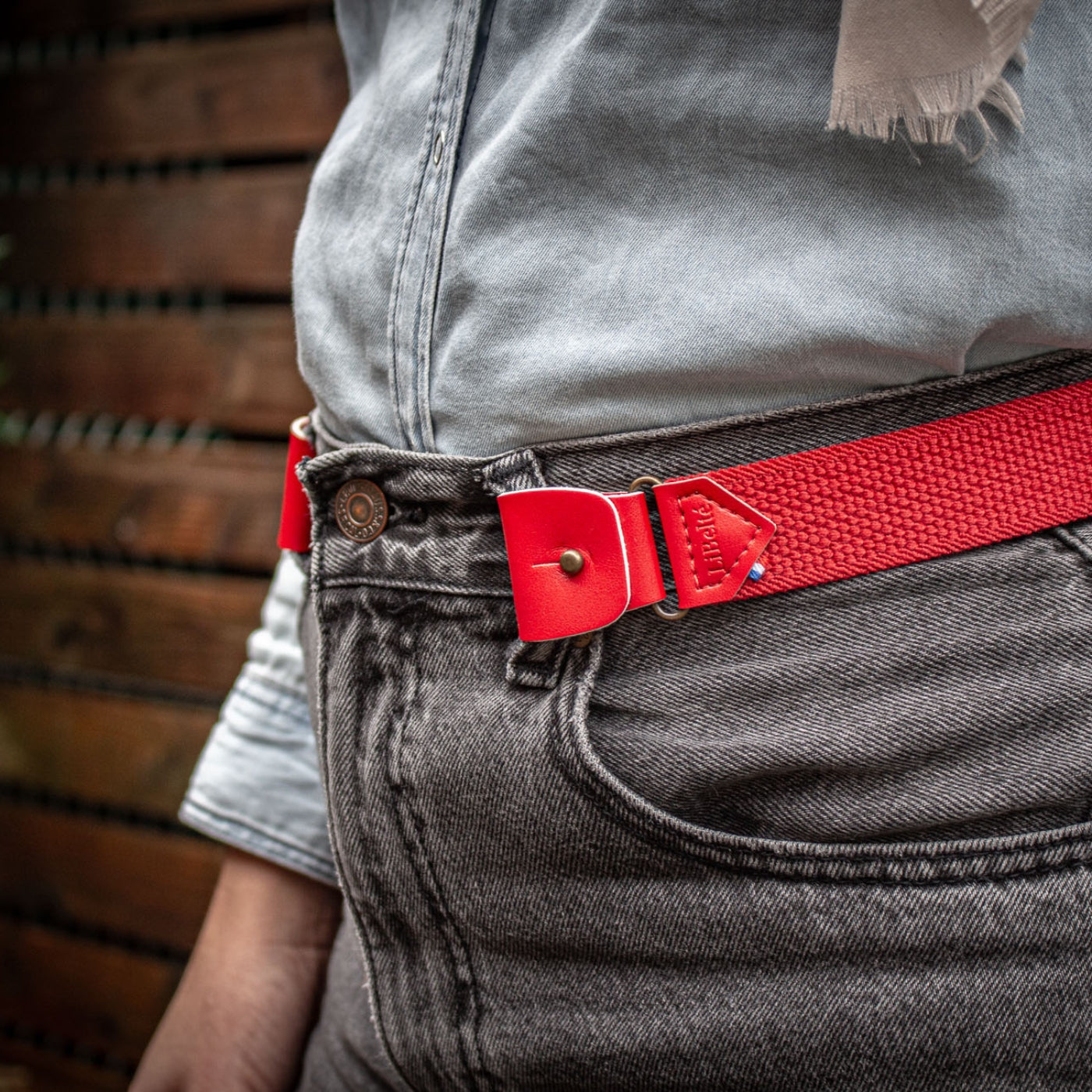 Libelte Ceinture sans boucle couleur Rouge