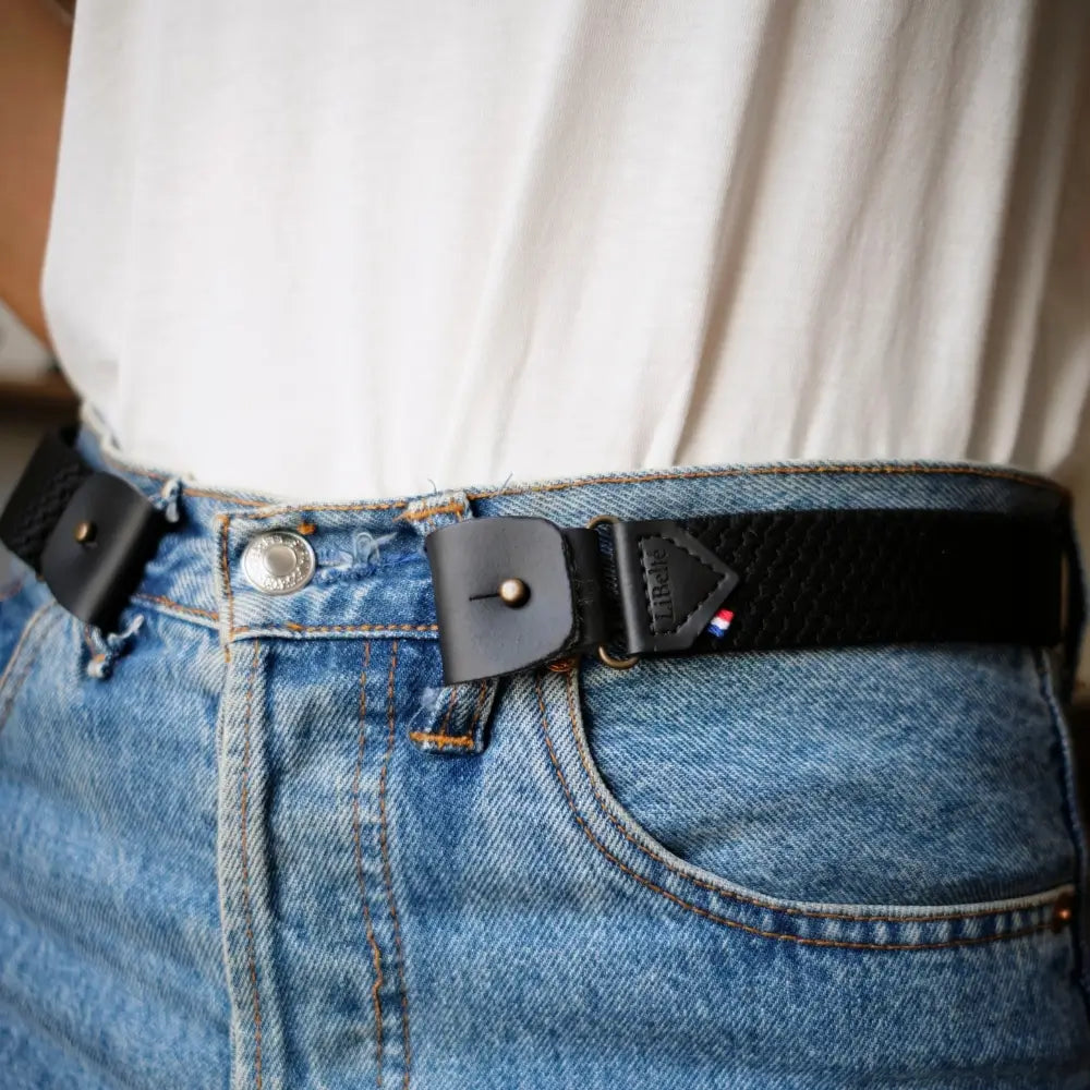 ceinture sans boucle libelte noire pour homme
