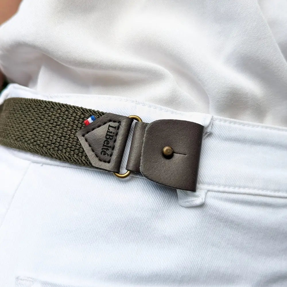 ceinture sans boucle elastique libelte couleur kaki zoom