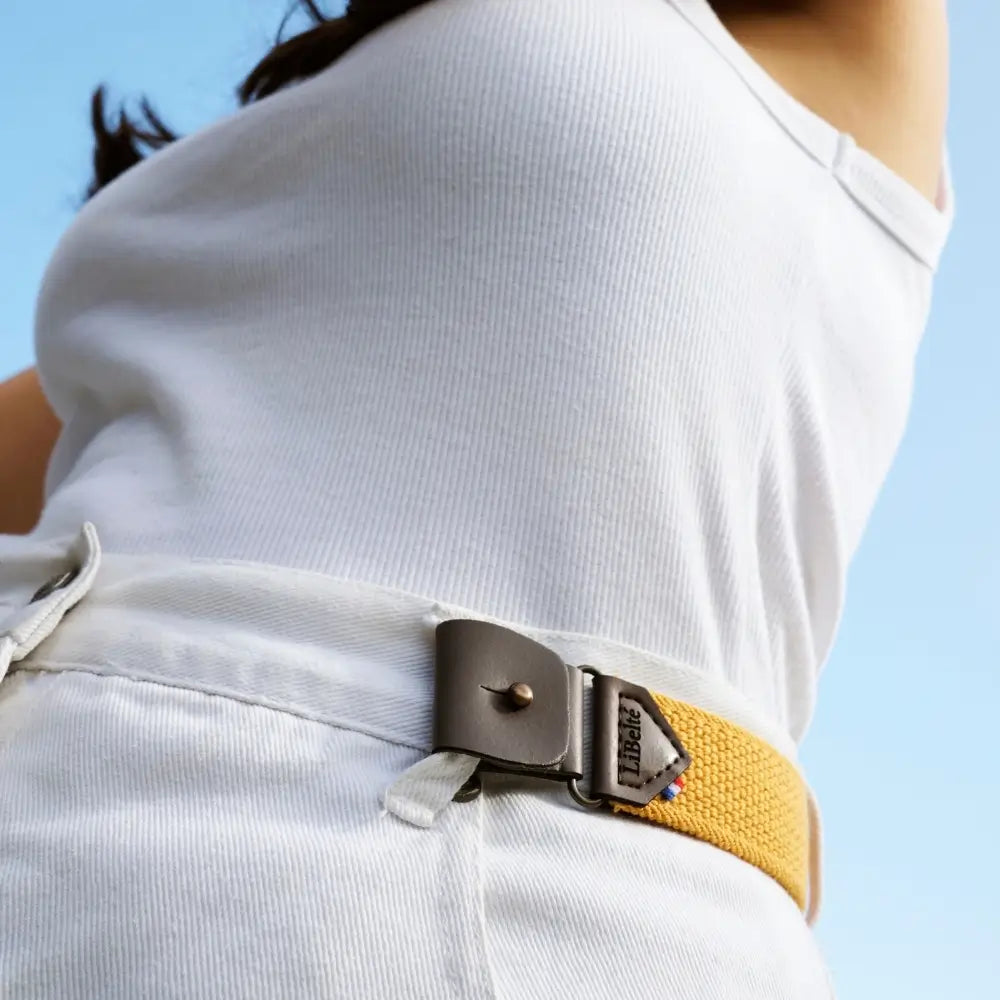 ceinture sans boucle elastique libelte couleur jaune zoom