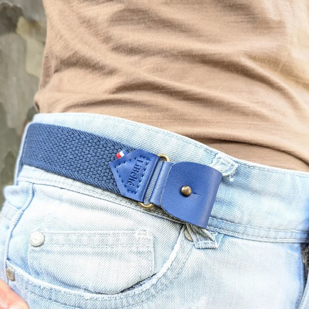 ceinture sans boucle élastique bleu roi femme zoom