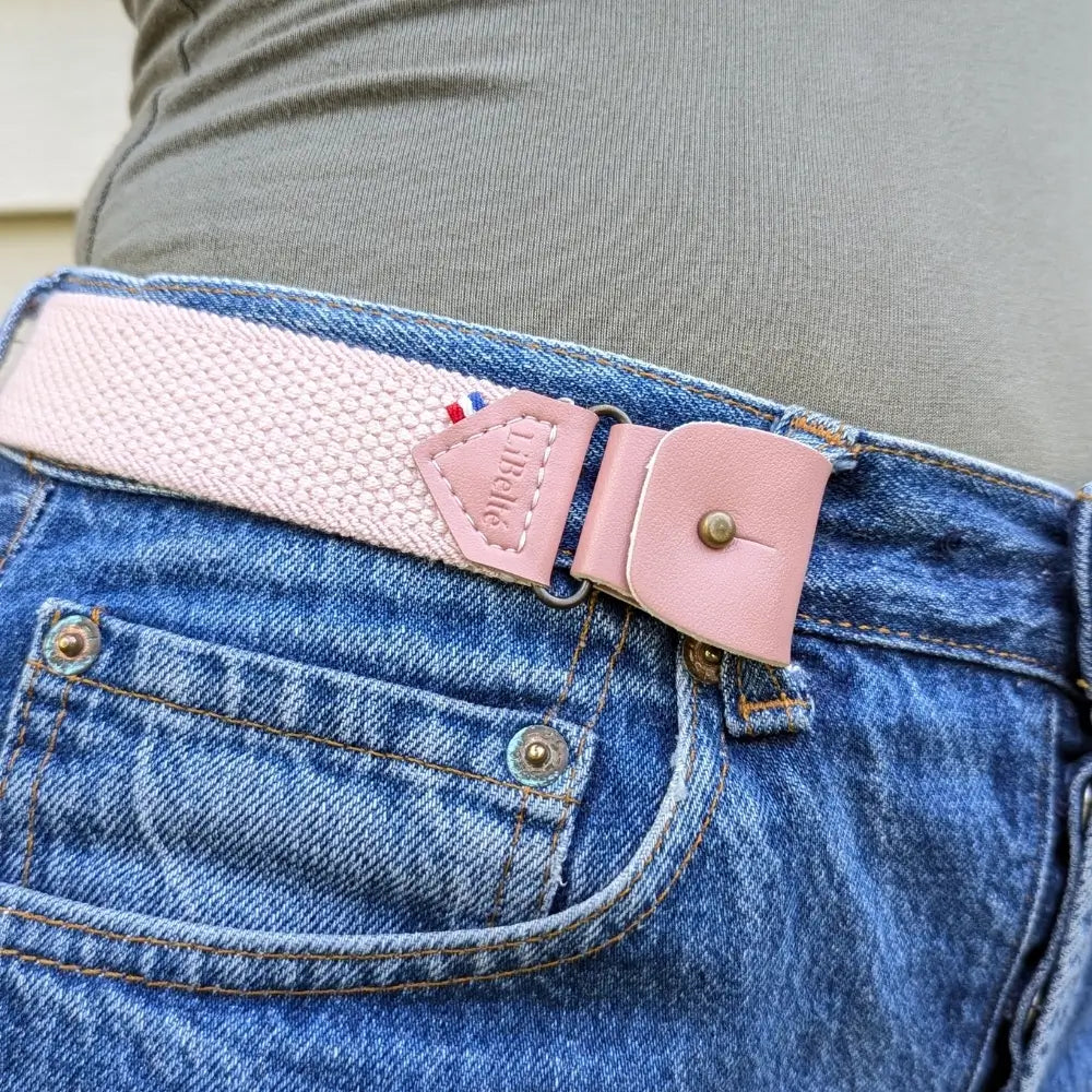 ceinture sans boucle elastique libelte couleur rose