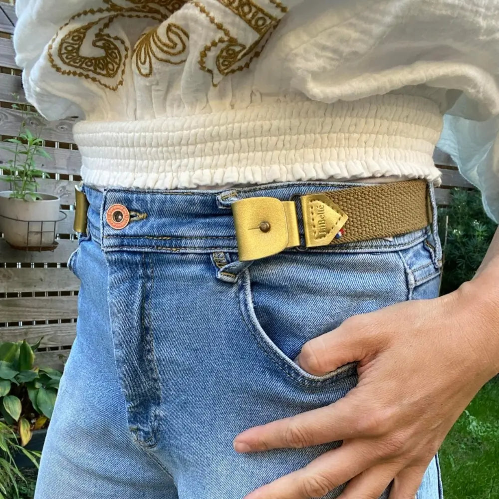 ceinture sans boucle femme doree