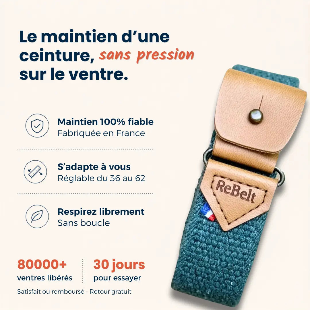 ceinture sans boucle elastique libelte couleur verte