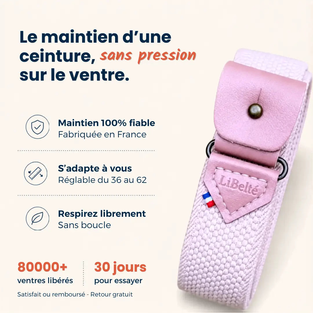 ceinture sans boucle elastique libelte couleur rose