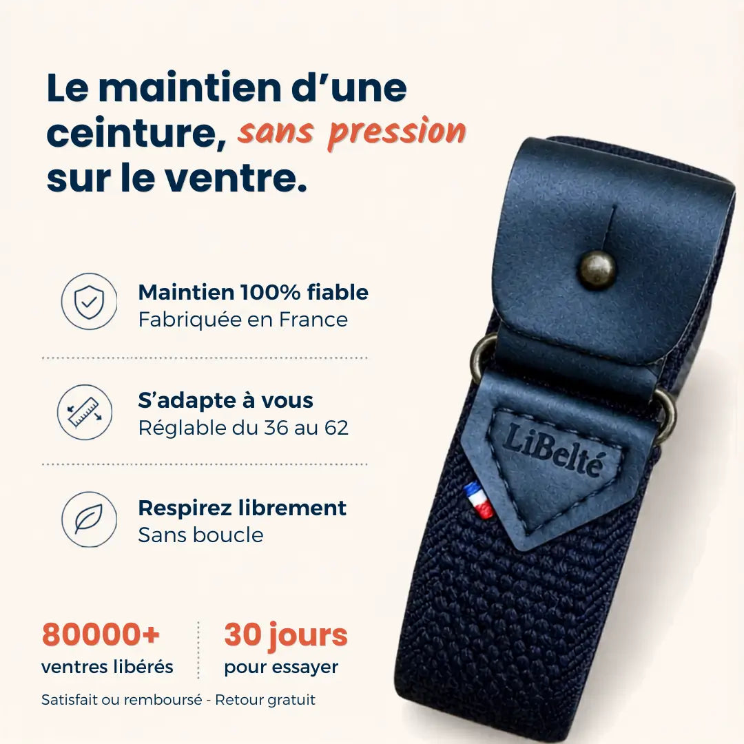 ceinture sans boucle elastique libelte couleur marine