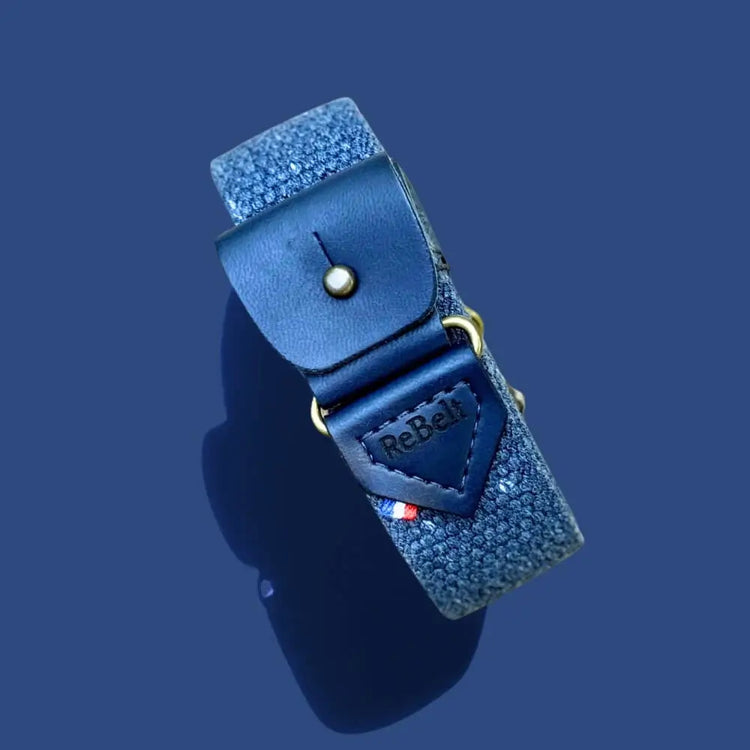 ceinture sans boucle elastique libelte bleu jean
