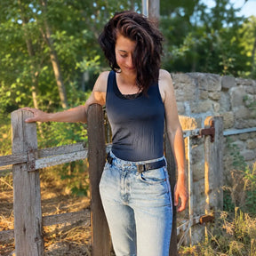 ceinture sans boucle elastique marine femme