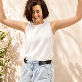 ceinture sans boucle elastique libelte noire femme