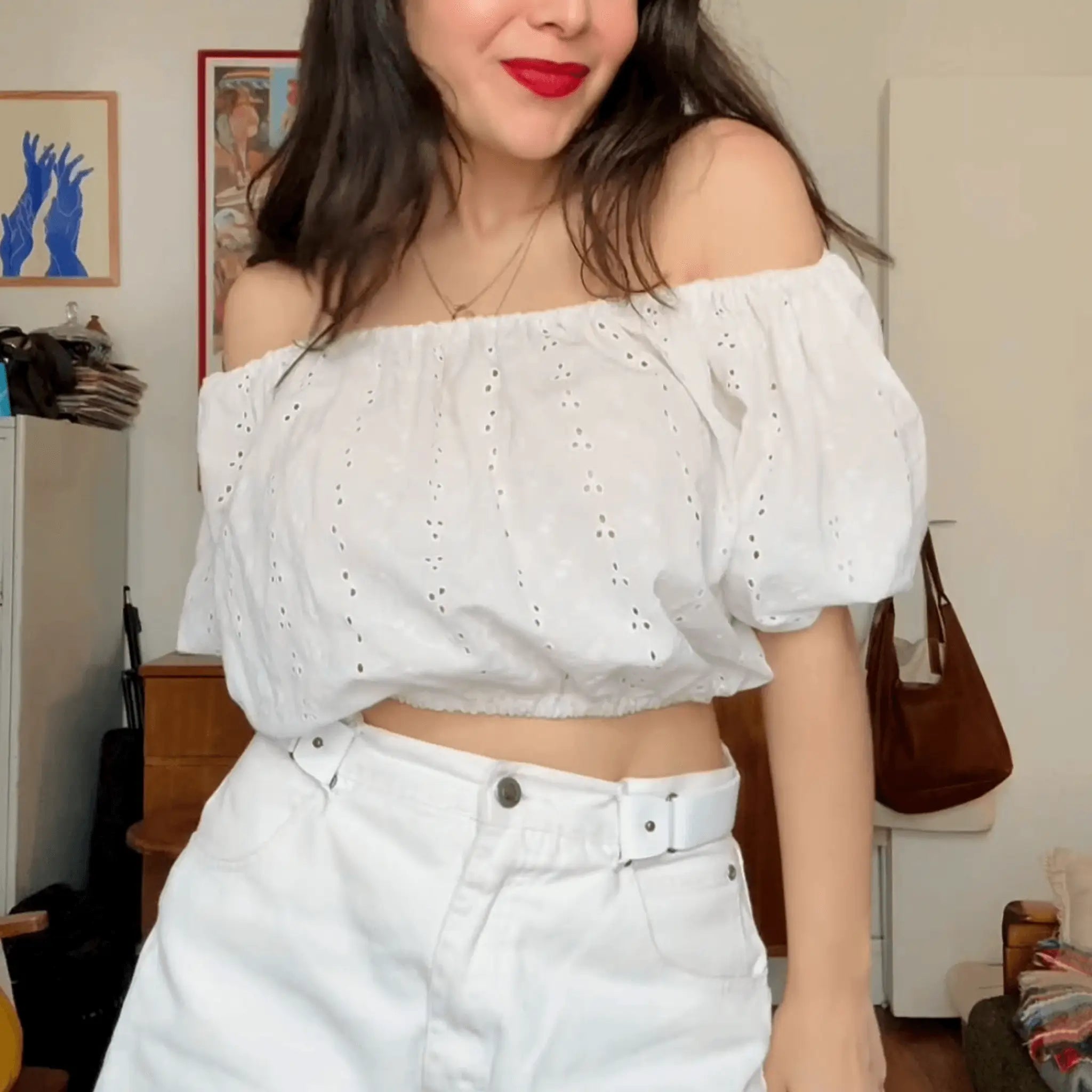 ceinture sans boucle elastique et reglable blanche face
