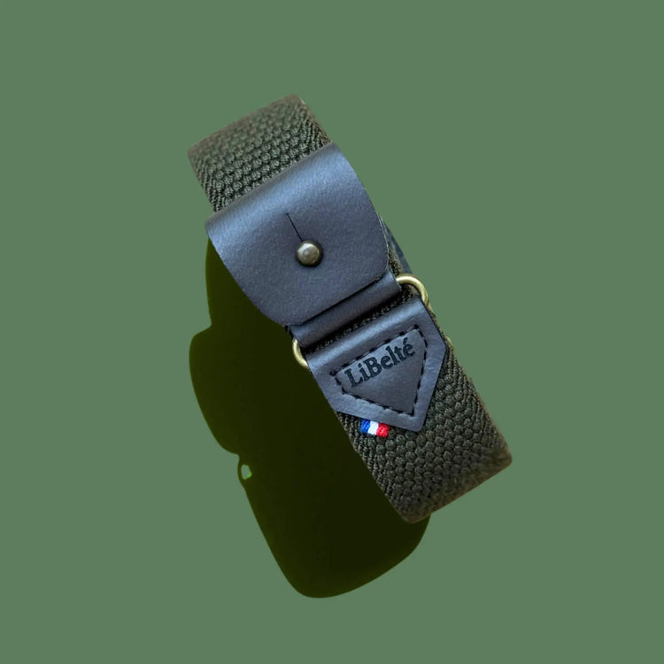 ceinture sans boucle elastique libelte kaki