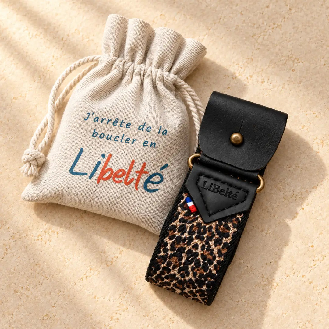 ceinture sans boucle leopard libelte
