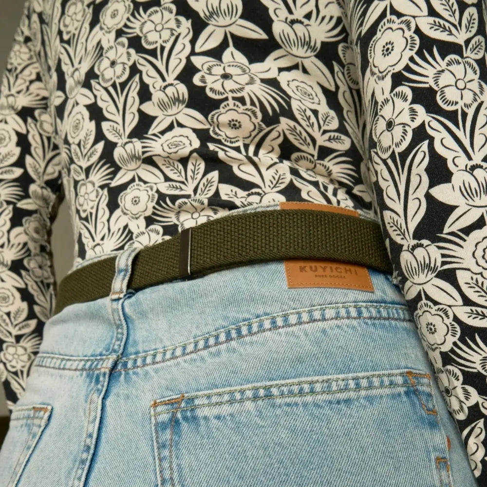 ceinture sans boucle elastique libelte couleur kaki 2