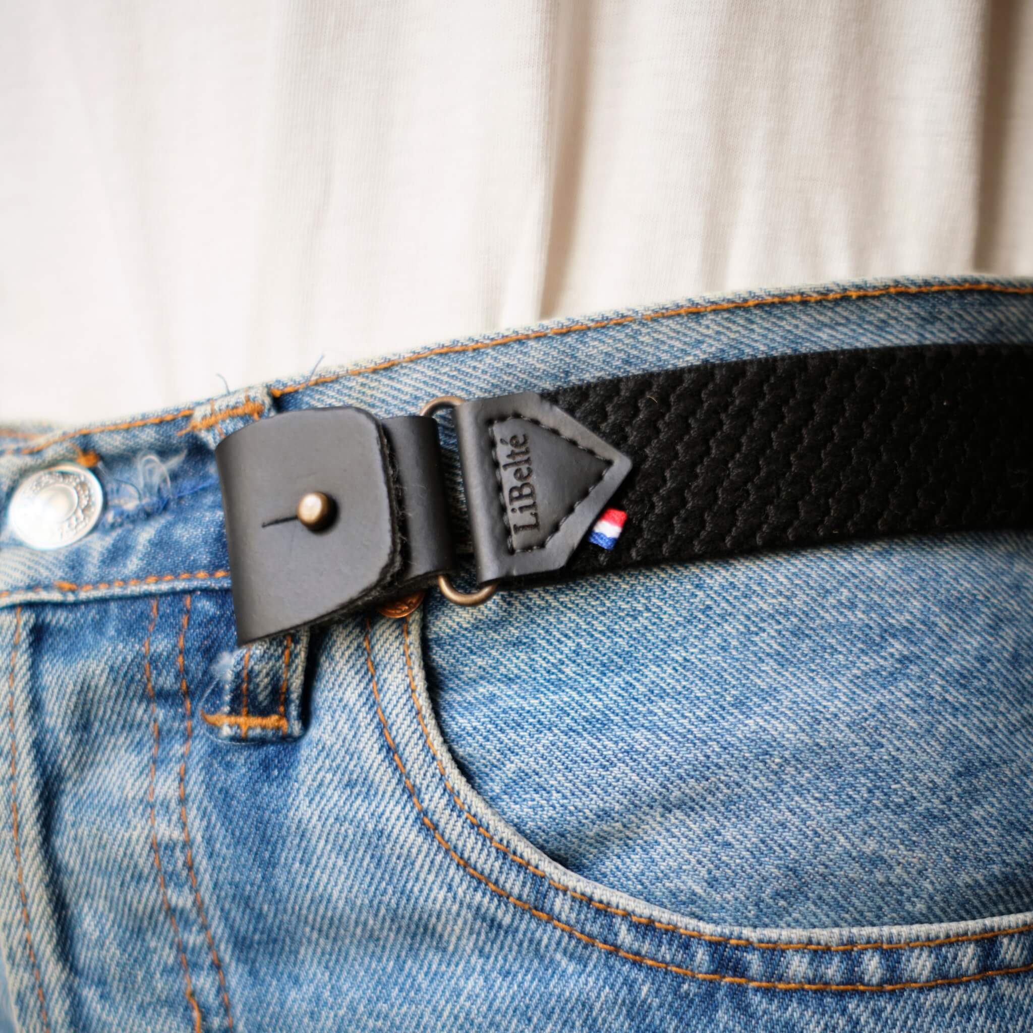 ceinture sans boucle libelte noire