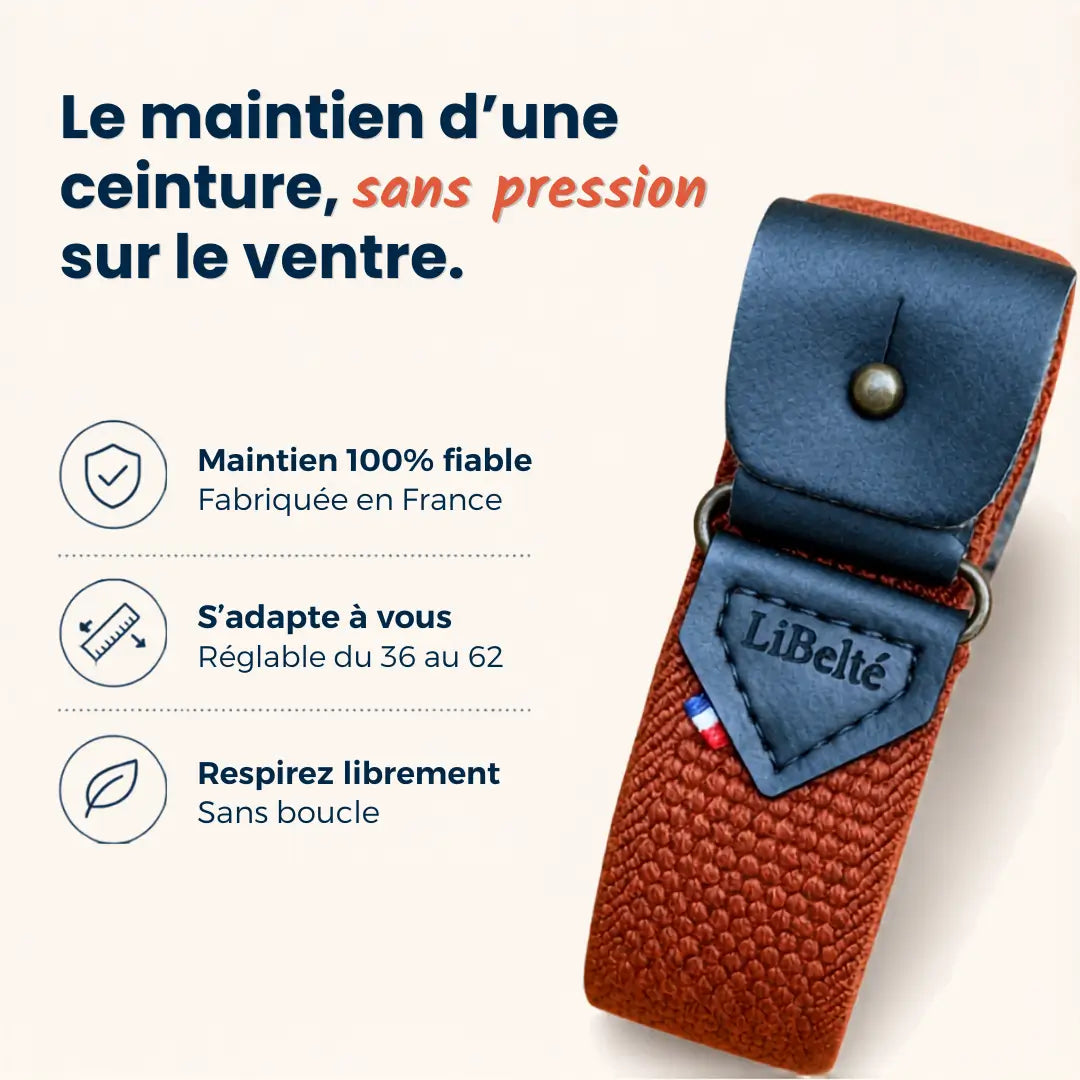 ceinture sans boucle marron
