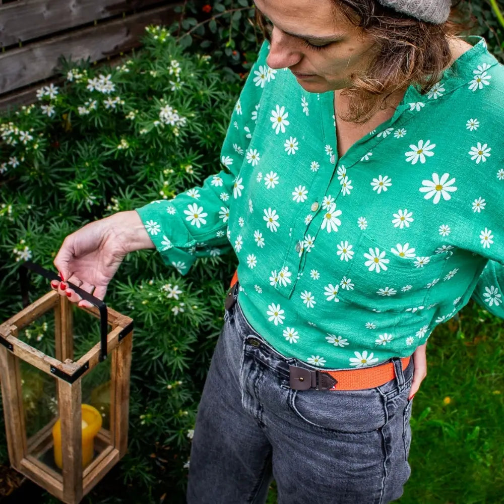 ceinture sans boucle elastique libelte orange