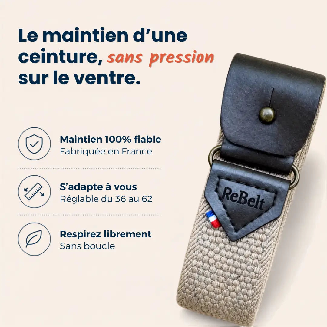 ceinture sans boucle beige