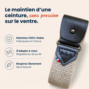 ceinture sans boucle beige
