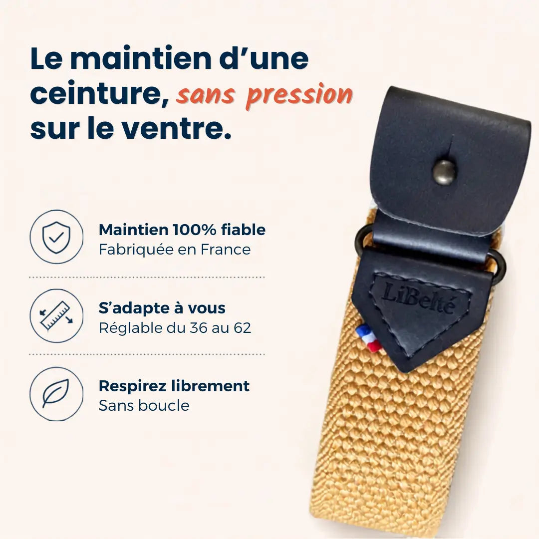 ceinture sans boucle moutarde