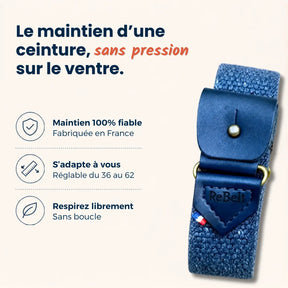 ceinture sans boucle blue jean