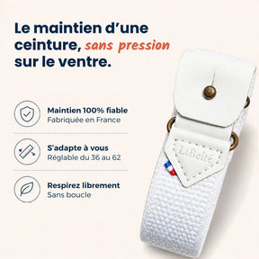 ceinture sans boucle blanche fiche avantage