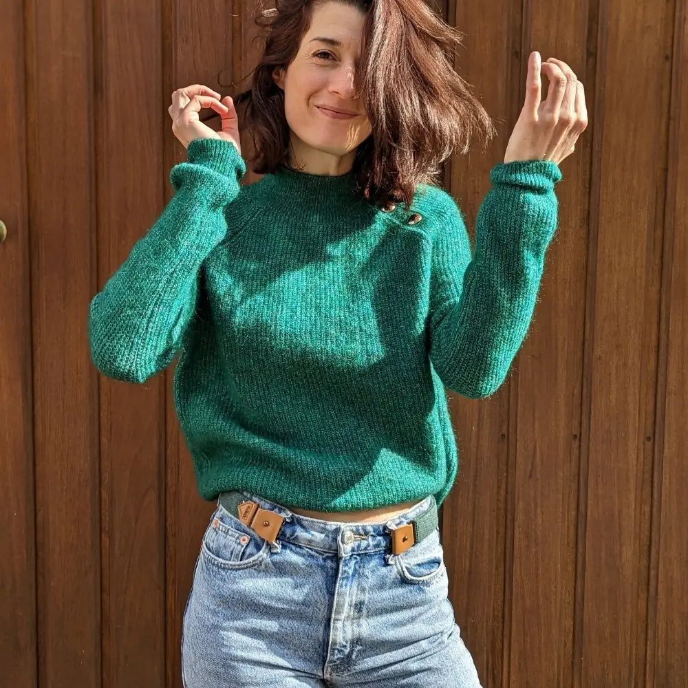 ceinture sans boucle elastique verte