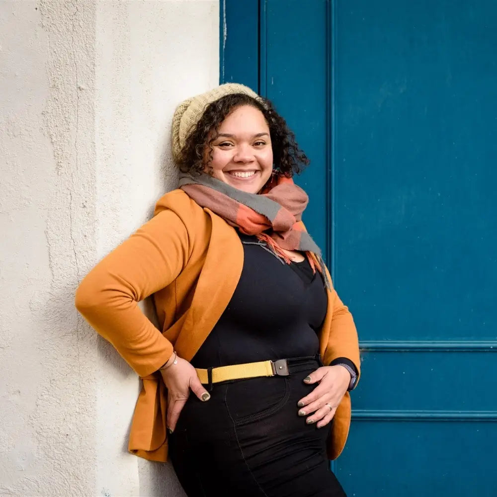 ceinture sans boucle moutarde