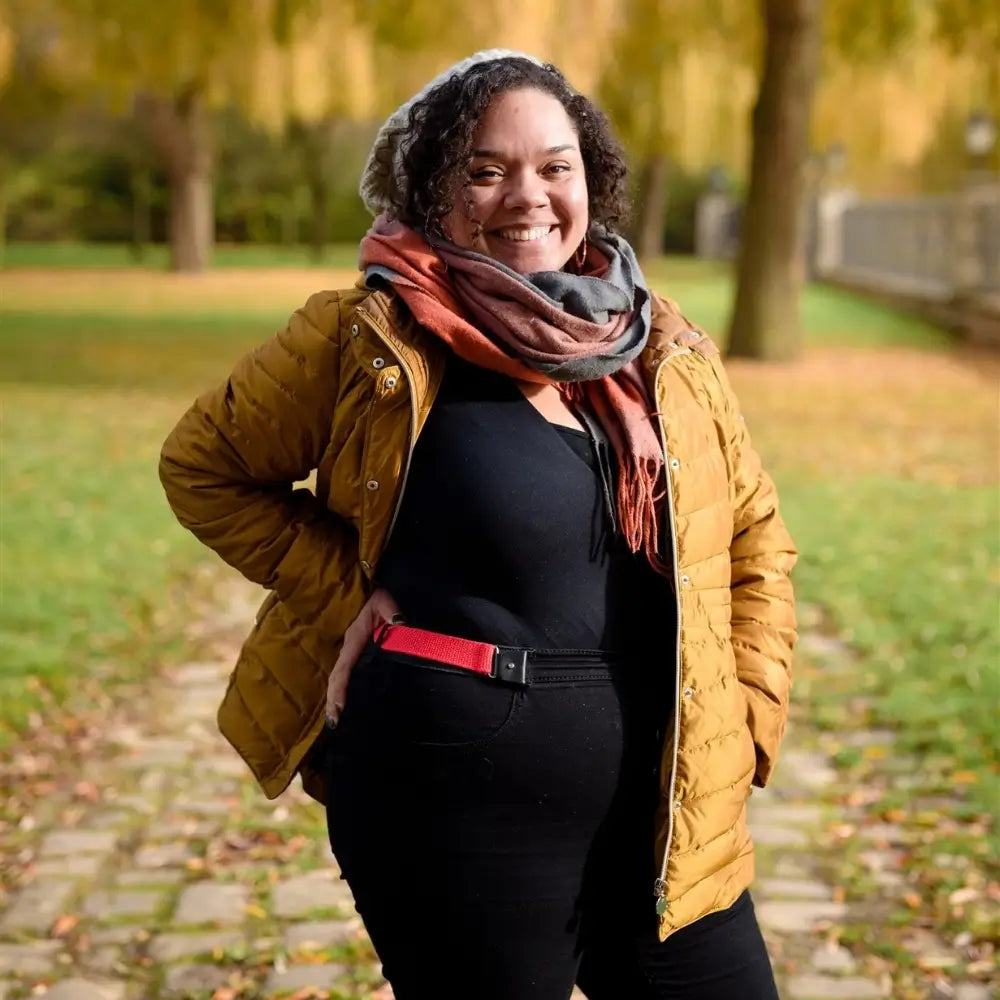 ceinture sans boucle élastique grande taille rouge