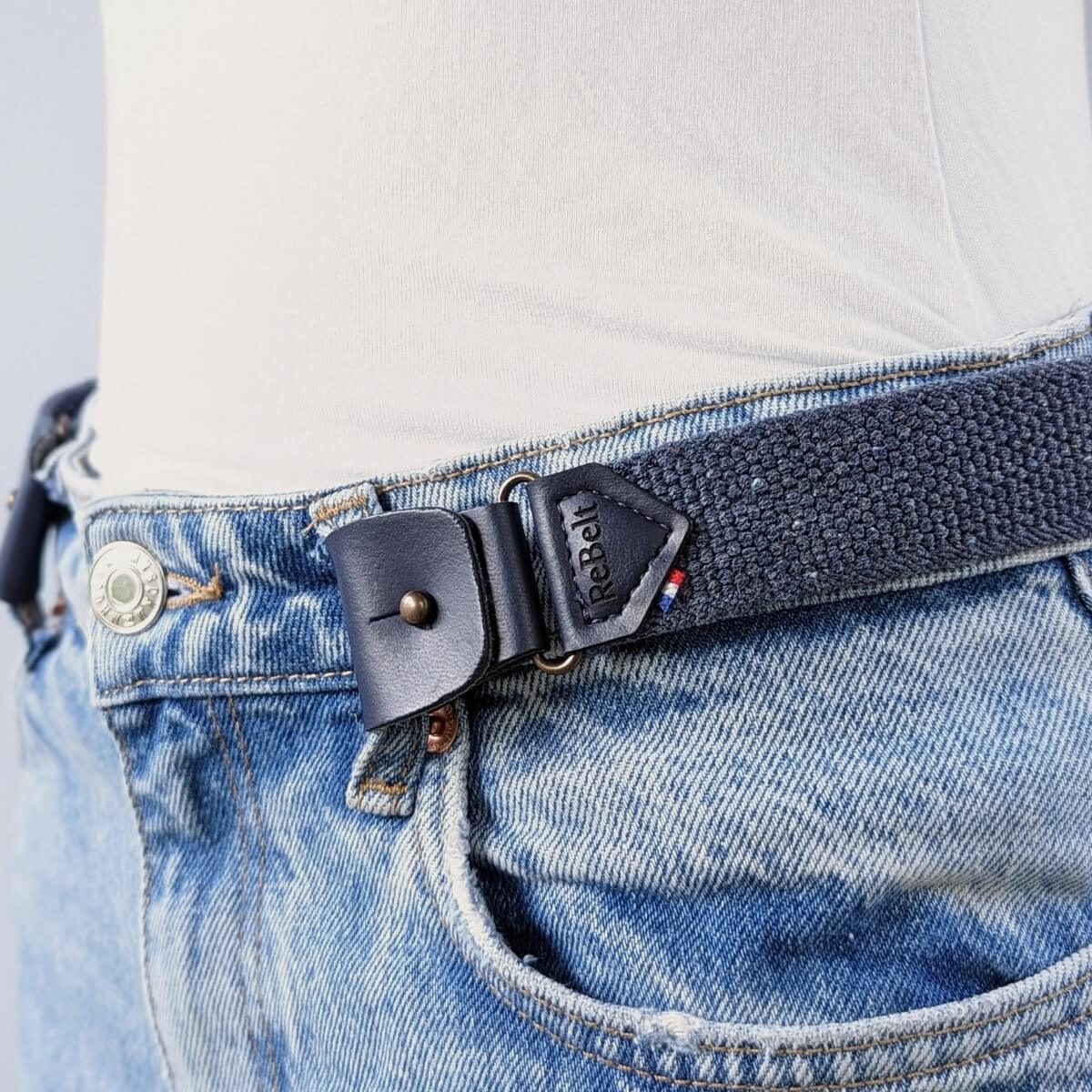 ceinture sans boucle libelté couleur bleu jean