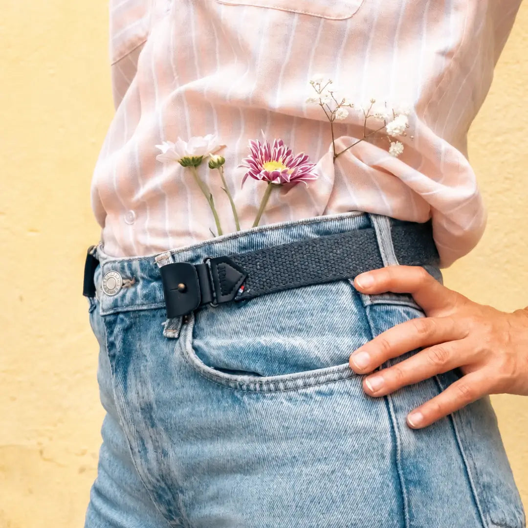 ceinture sans boucle elastique libelte blue jean