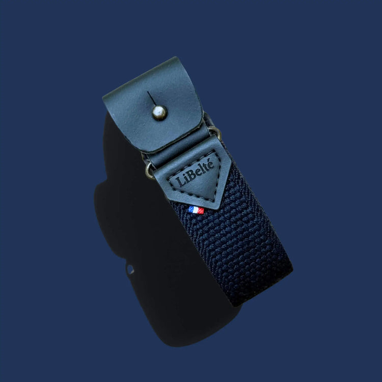 ceinture sans boucle elastique libelte marine