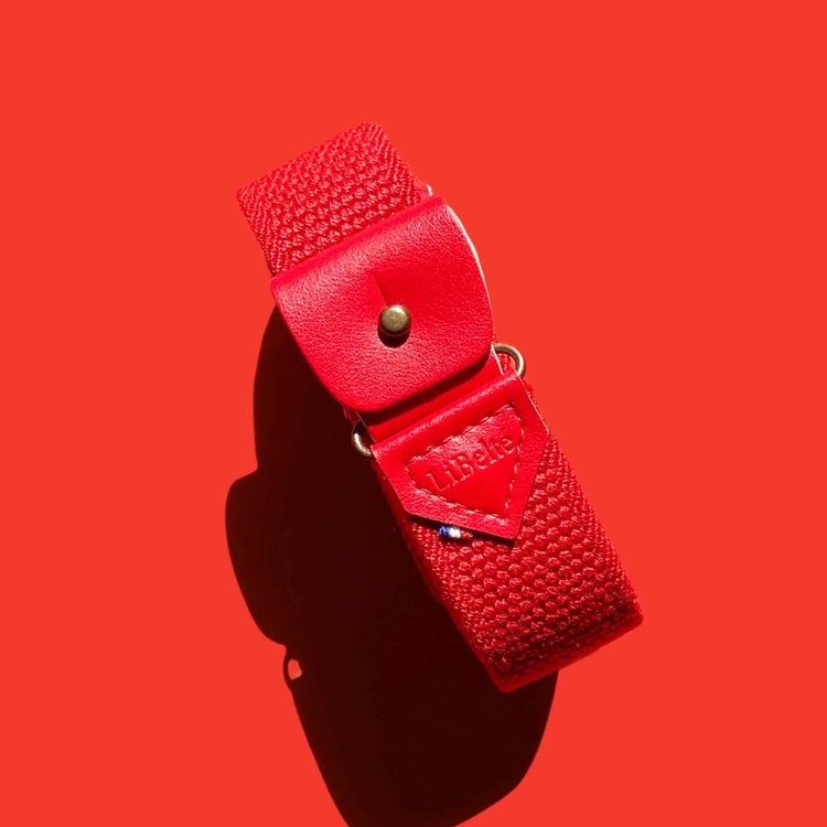 ceinture sans boucle elastique libelte rouge